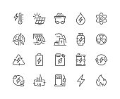 istock Line Energy Types Icons 1302936686