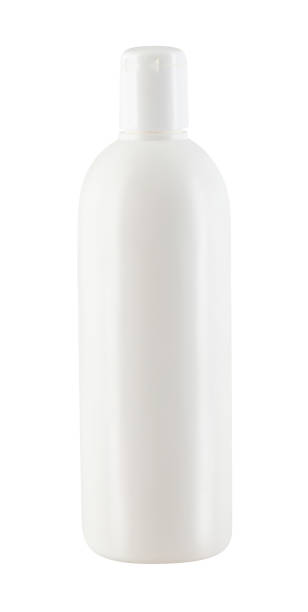 Plastic bottle of body moisturizer isolated on white