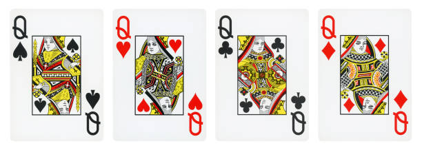 istock Four of Queens playing cards - isolated 1302937735