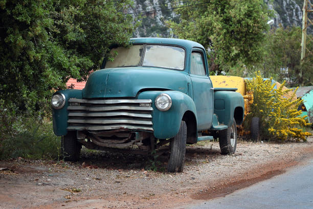 istock Retro Blue Truck 1302941944