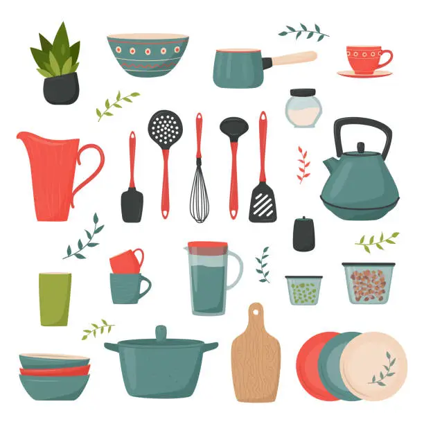 Vector illustration of Set of kitchen accessory