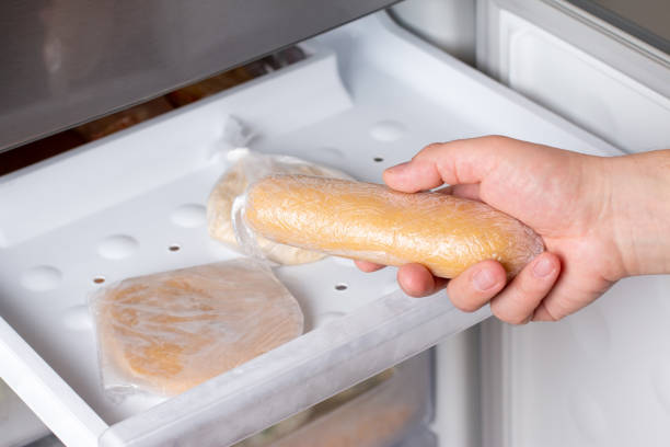 istock Frozen homemade dough in the freezer 1302948169