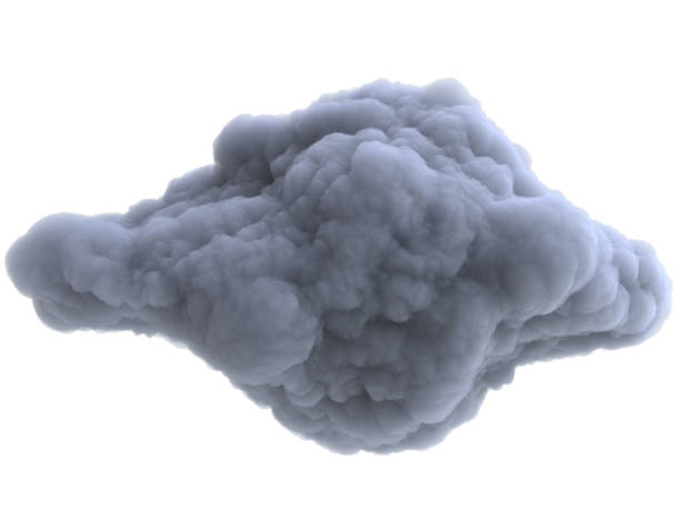 istock Realistic cartoon overcast rain cloud isolated on white background. Digital graphic element. Beautiful natural phenomenon. 3d render illustration. 1302951987