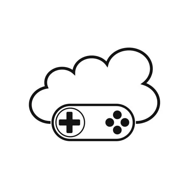 Vector illustration of Cloud Gaming Concept Vector Illustration in Flat Design Style