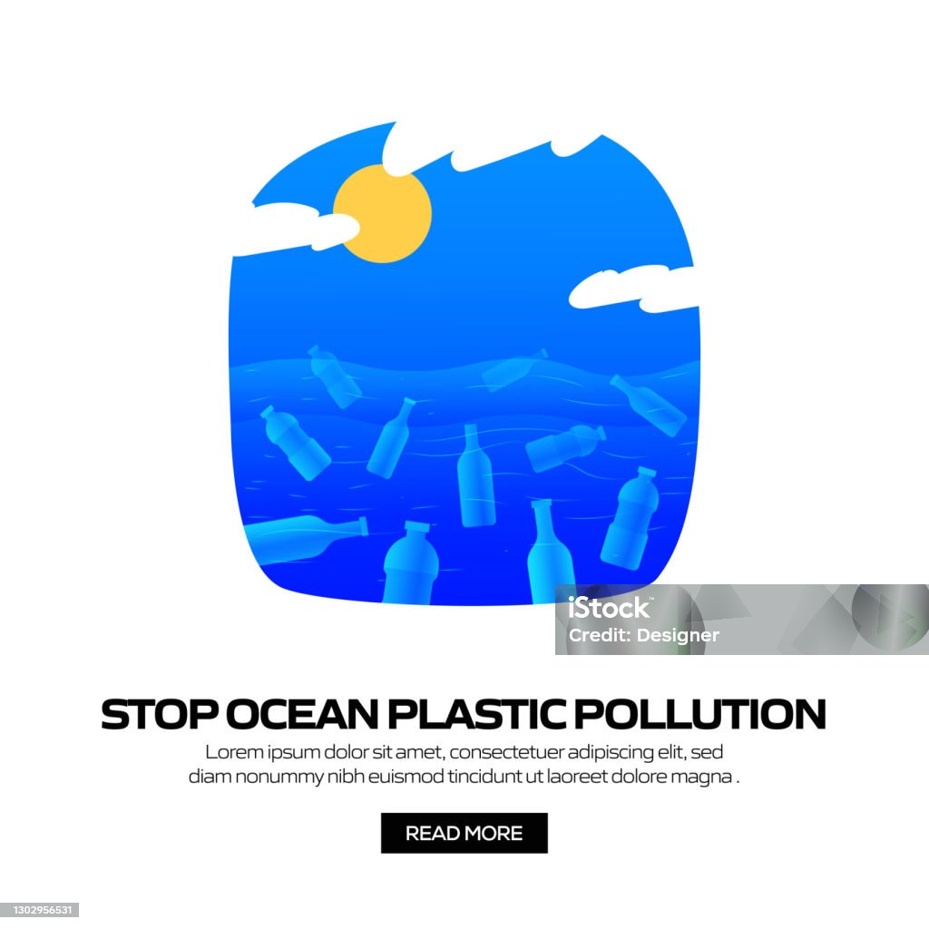 Pops Pollution Vector Stop Plastic Pollution Concept Vector Illustration For Website Banner ...