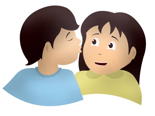 Cartoon Of Girl Kissing Boy Cheek Illustrations, Royalty-Free Vector  Graphics & Clip Art - iStock