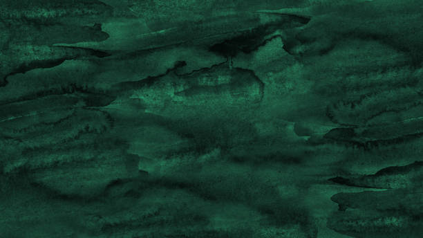 istock Hand painted watercolor background. Black blue green abstract art background. 1302961196