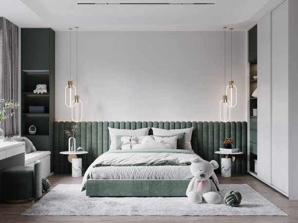 istock Interior Kids Bedroom Wallpaper Mockup 1302966717