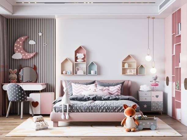 istock Interior Kids Bedroom Wallpaper Mockup 1302966732