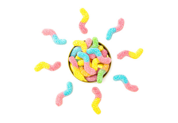 Sun shape made of vibrant gummy worms