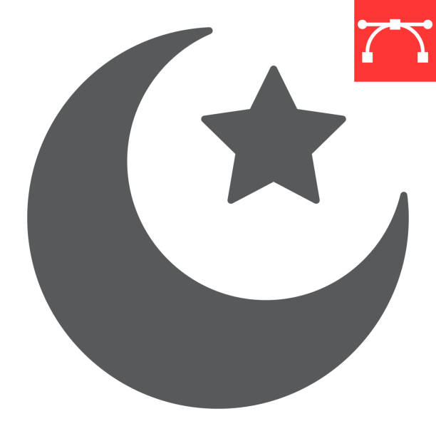 ilustrações de stock, clip art, desenhos animados e ícones de star and crescent glyph icon, happy ramadan and muslim, islamic crescent vector icon, vector graphics, editable stroke solid sign, eps 10. - jihad