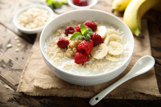istock Healthy oatmeal porridge 1302968657