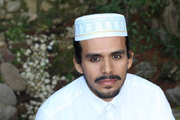 istock Islamic man wearing traditional embroidery hat 1302969608