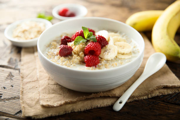 istock Healthy oatmeal porridge 1302970238