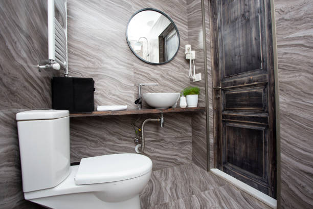 istock Toilet with wood details 1302972977