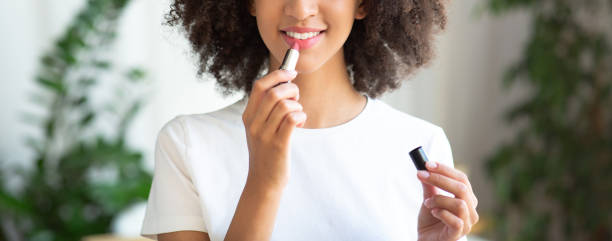 istock Prepare in morning for work, get ready for date and routine makeup 1302977428