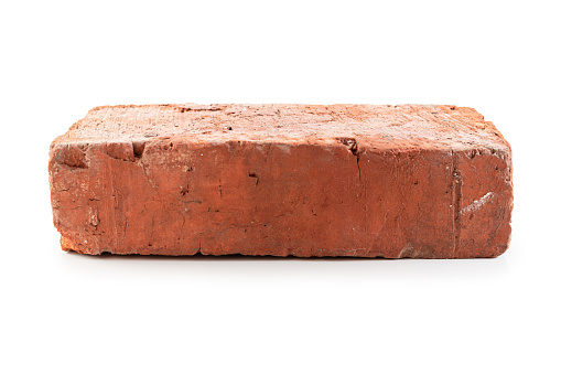 red brick isolated on white