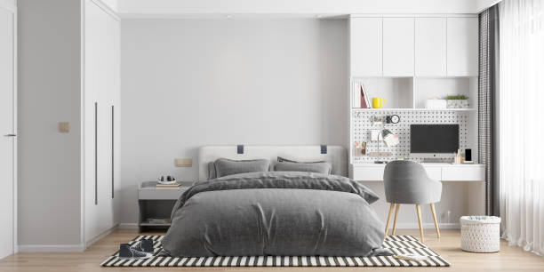 istock Interior Kids Bedroom Wallpaper Mockup 1302978438