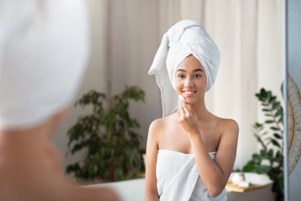 Woman With White Towel on Head · Free Stock Photo