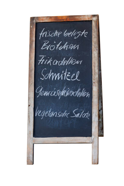 istock Isolated chalkboard with german food menu 1302981852