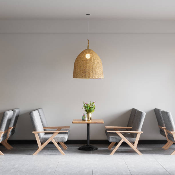 istock Interior Coffee Shop Wall Mockup 1302984569