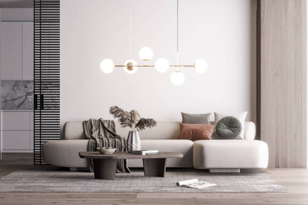 istock Interior Living Room Wall Mockup 1302986859