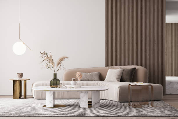 istock Interior Living Room Wall Mockup 1302987067