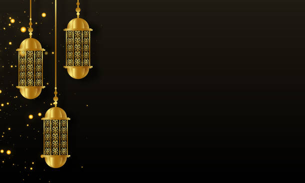 Decorative Eid Mubarak festival banner design stock illustration
