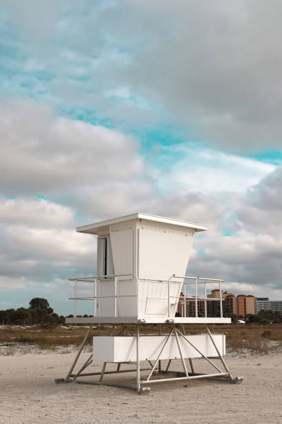 istock Florida Beach White Lifeguard Hut 1302996119