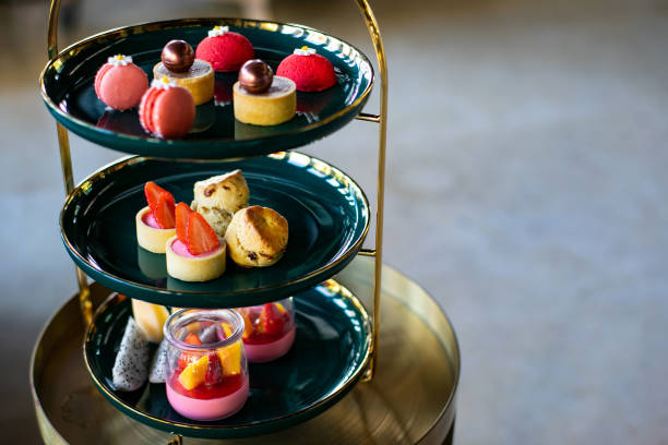 istock Colorful exquisite afternoon tea set 1302997417