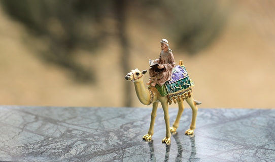 camel figurine on nature background