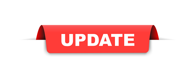 Update Ribbin Update Banner Template Update Ribbon Label Sign Stock Illustration ...