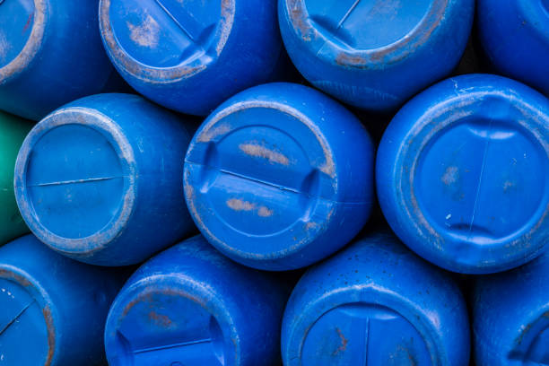 istock A warehouse full of blue Hugh barrels 1303001037