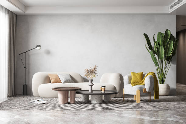 istock Interior Living Room Wall Mockup 1303002076