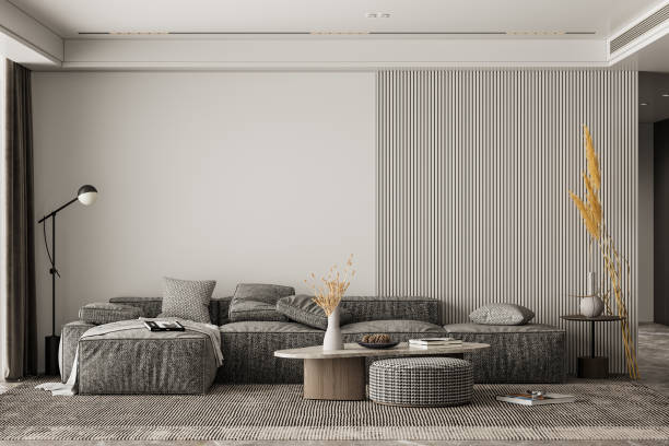 istock Interior Living Room Wall Mockup 1303002094