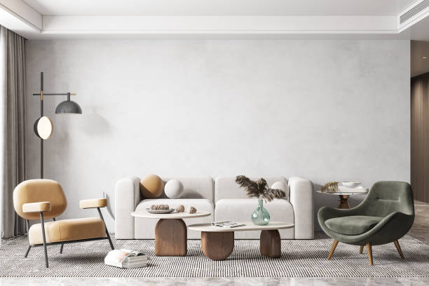 istock Interior Living Room Wall Mockup 1303002112
