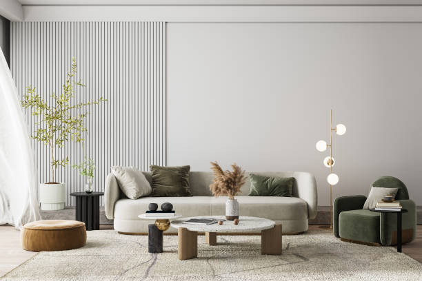 istock Interior Living Room Wall Mockup 1303002119