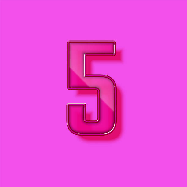istock Glass and neon violet realistic font character, vector illustration 1303002663