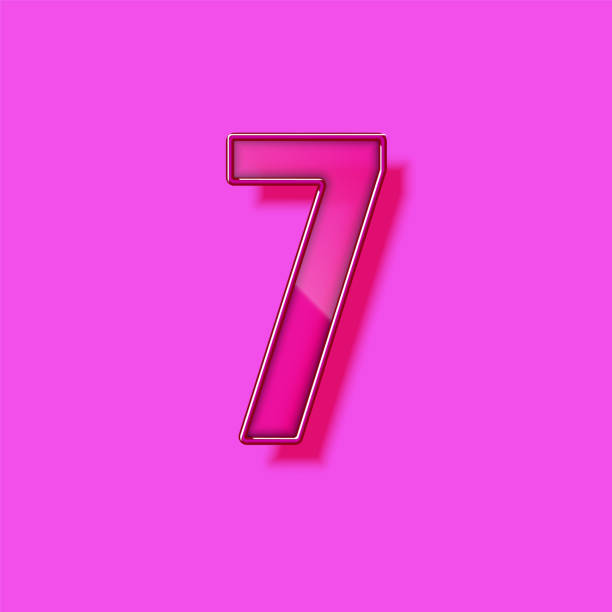 istock Glass and neon violet realistic font character, vector illustration 1303002704