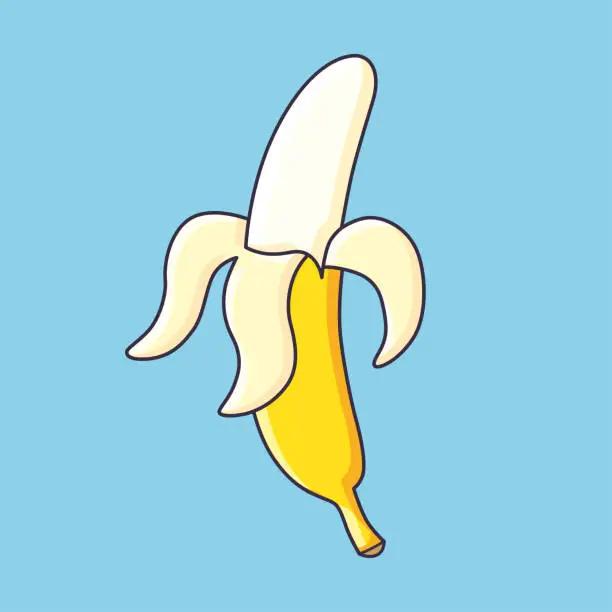 Vector illustration of Peeled banana