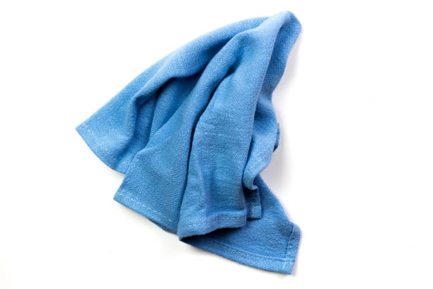 istock Cotton linen tablecloth kitchen (napkin) blue color 1303005097