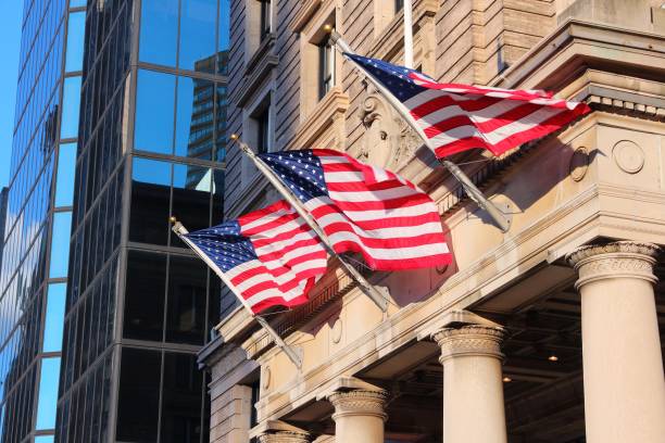 istock American flags in Boston 1303008900
