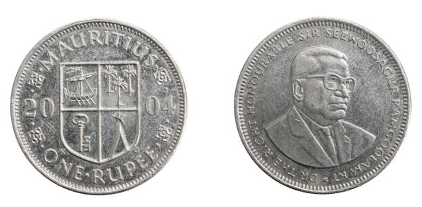 istock Mauritius one rupee coin on a white isolated background 1303013192