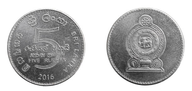 istock Sri lanka five rupees coin on white isolated background 1303013199