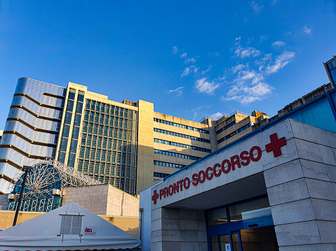 The entrance of emergency room in the \