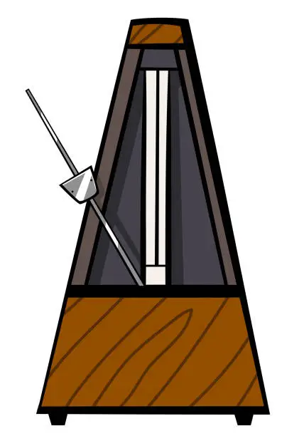 Vector illustration of Musical tool metronome in cartoon style