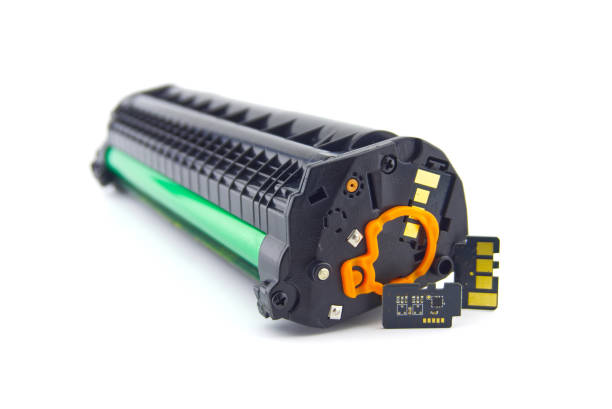 istock Printer toner cartridge and reset chip 1303015763
