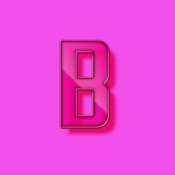 istock Glass and neon violet realistic font character, vector illustration 1303016012
