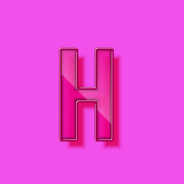 istock Glass and neon violet realistic font character, vector illustration 1303016604