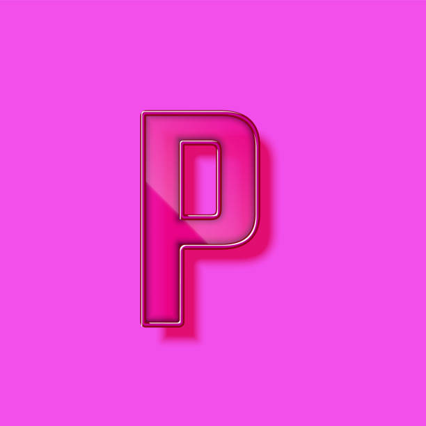 istock Glass and neon violet realistic font character, vector illustration 1303016679
